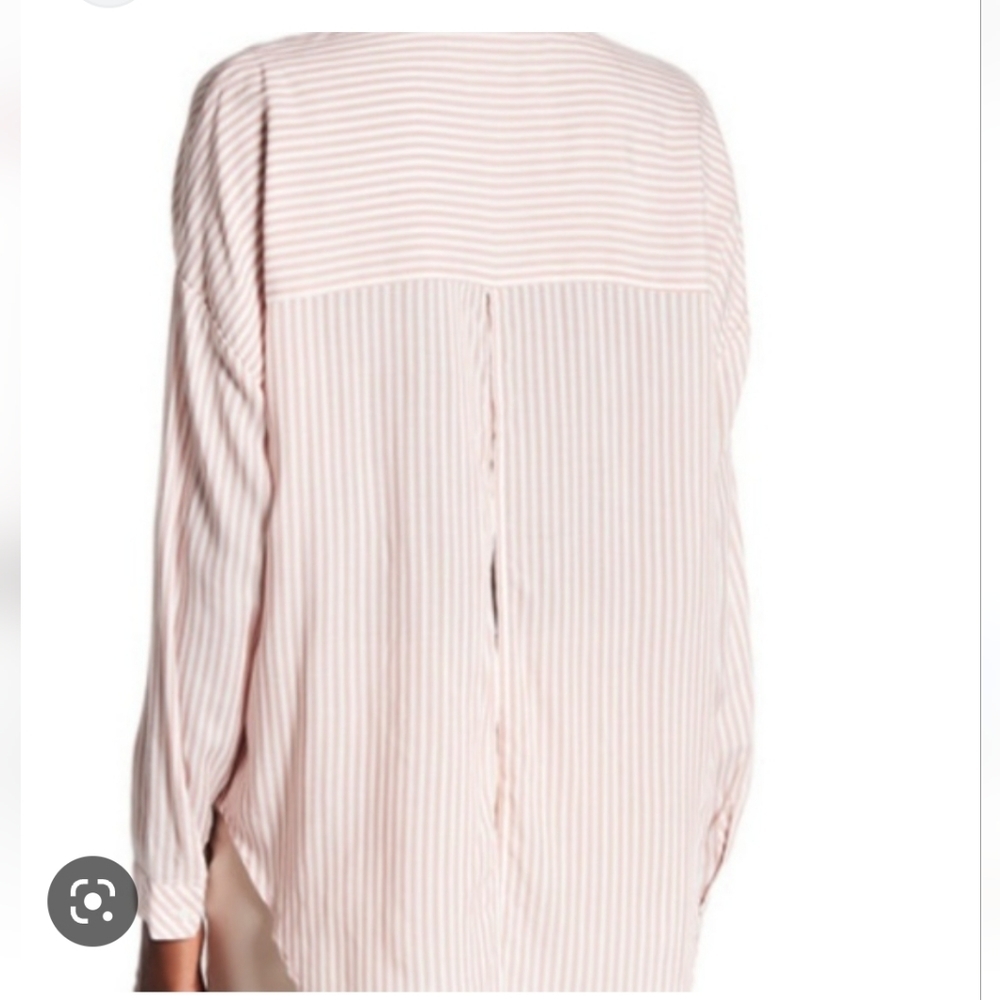 1. STATE Boyfriend Pink Stripe Shirt in EUC - Picture 2 of 8
